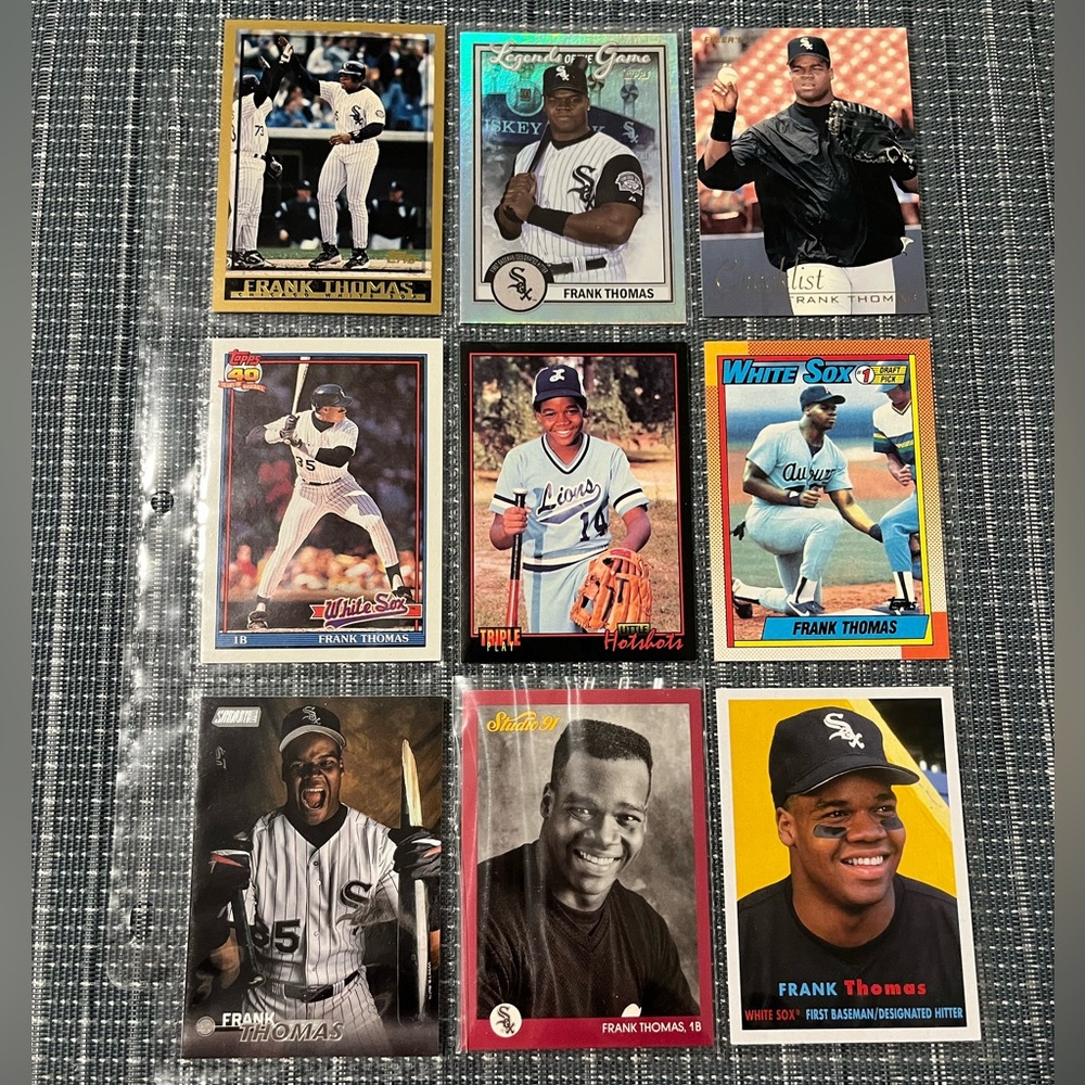 ⚾️ Frank Thomas MLB Baseball Trading Cards, Set of 9 - Lot 1